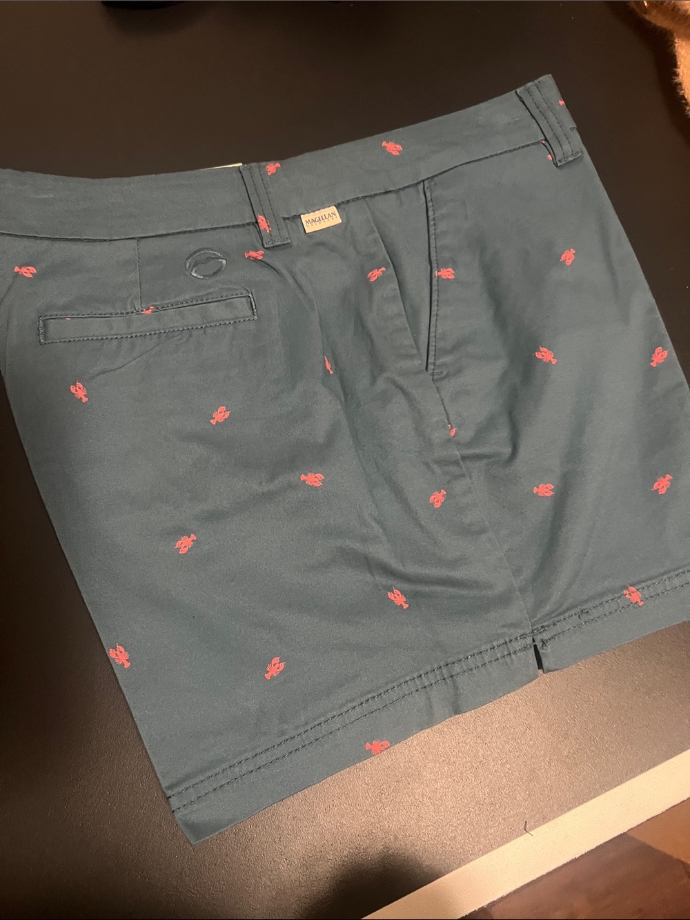 Magellan outdoor shorts.  Teal with lobster  Pink Embroidered shorts